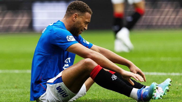 GLASGOW, SCOTLAND - SEPTEMBER 01: Rangers Cyriel Dessers during a William Hill Premiership match between Celtic and Rangers at Celtic Park, on September 01, 2024, in Glasgow, Scotland. (Photo by Craig Williamson / SNS Group)