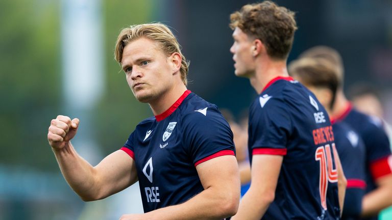 DINGWALL, SCOTLAND - SEPTEMBER 21: Alex Samuel of Ross County during the match between Ross County and St Johnstone at Global Energy Stadium on September 21, 2024 in Dingwall, Scotland Playing full-time in the Scottish Premiership. (Photo by Ross Parker/SNS Group)