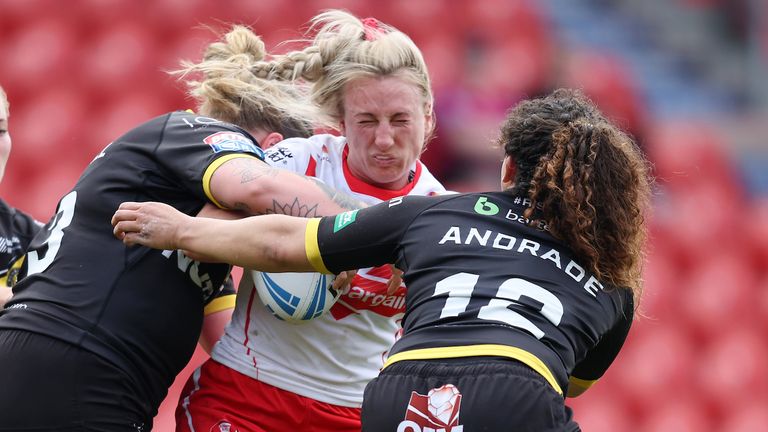 Picture by John Clifton/SWpix.com - 18/05/2024 - Rugby League - Betfred Women's Challenge Cup Semi Final - St Helens v York Valkyrie - Eco-Power Stadium, Doncaster, England -
St Helens' Jodie Cunningham