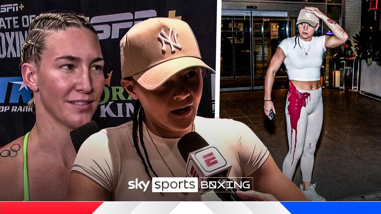 Sandy Ryan believes Mikaela Mayer's team was behind the paint throwing incident as she left her hotel for her WBO welterweight title defense - but Mayer denied that accusation.