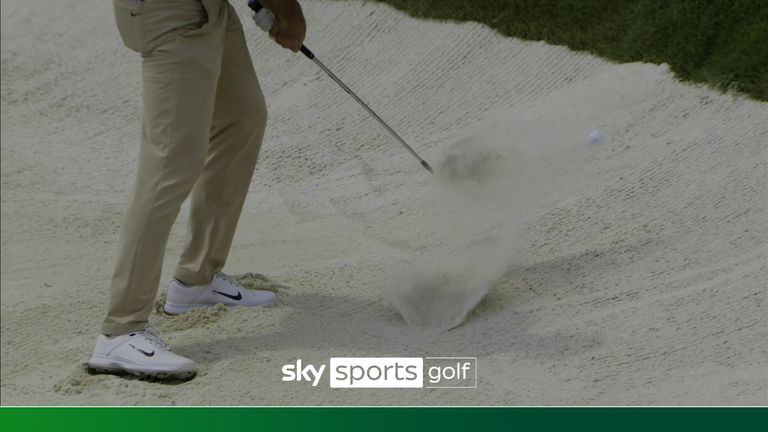     Scottie Scheffler's shin from the bunker