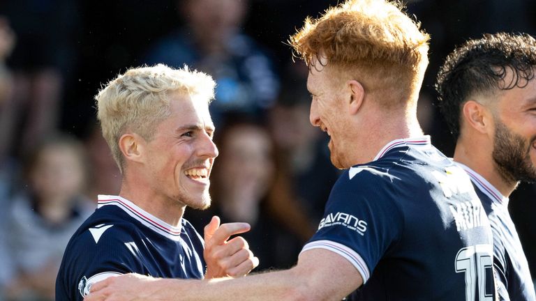 Dundee sold captain Luke McCowan (L) to Celtic on Deadline Day but did sign striker Simon Murray in the summer from Ross County