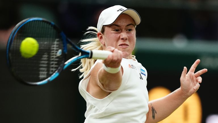 Wimbledon 2024 - Day Five - All England Lawn Tennis and Croquet Club Sonay Kartal in action against Coco Gauff (not pictured) on day five of the 2024 Wimbledon Championships at the All England Lawn Tennis and Croquet Club, London. Date photographed: Friday 5 July 2024.