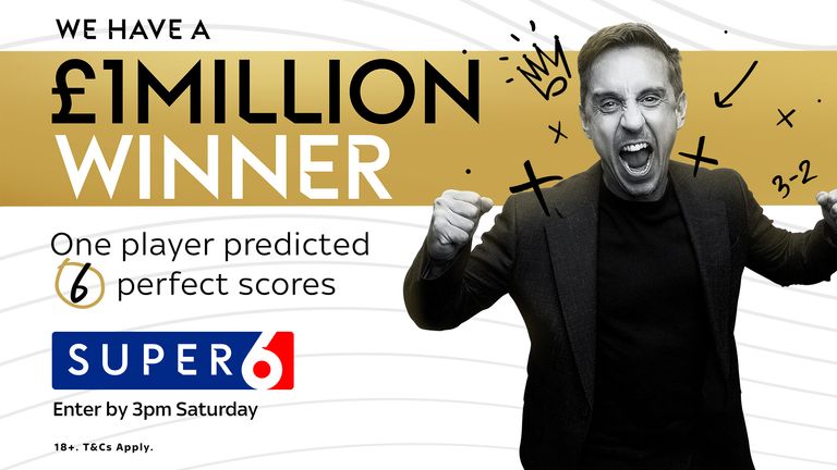 Tom from Southampton became a millionaire for free with Super 6 after correctly predicting all six scorelines!