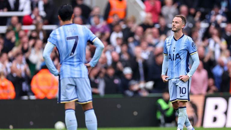 James Maddison looks dejected after Newcastle's winner