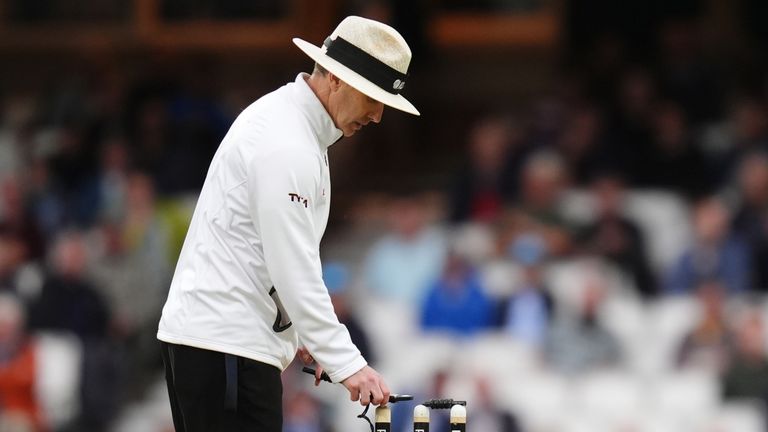 Bad light forced Chris Woakes to bowl four deliveries of spin on day two of the third Test at The Kia Oval 