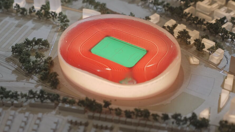 An image of the proposed new Manchester United stadium to replace Old Trafford