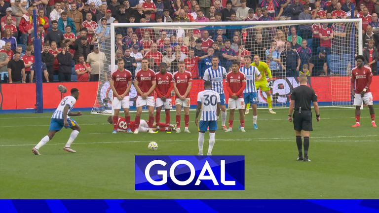 Welbeck gives Brighton the lead against Nottingham Forest