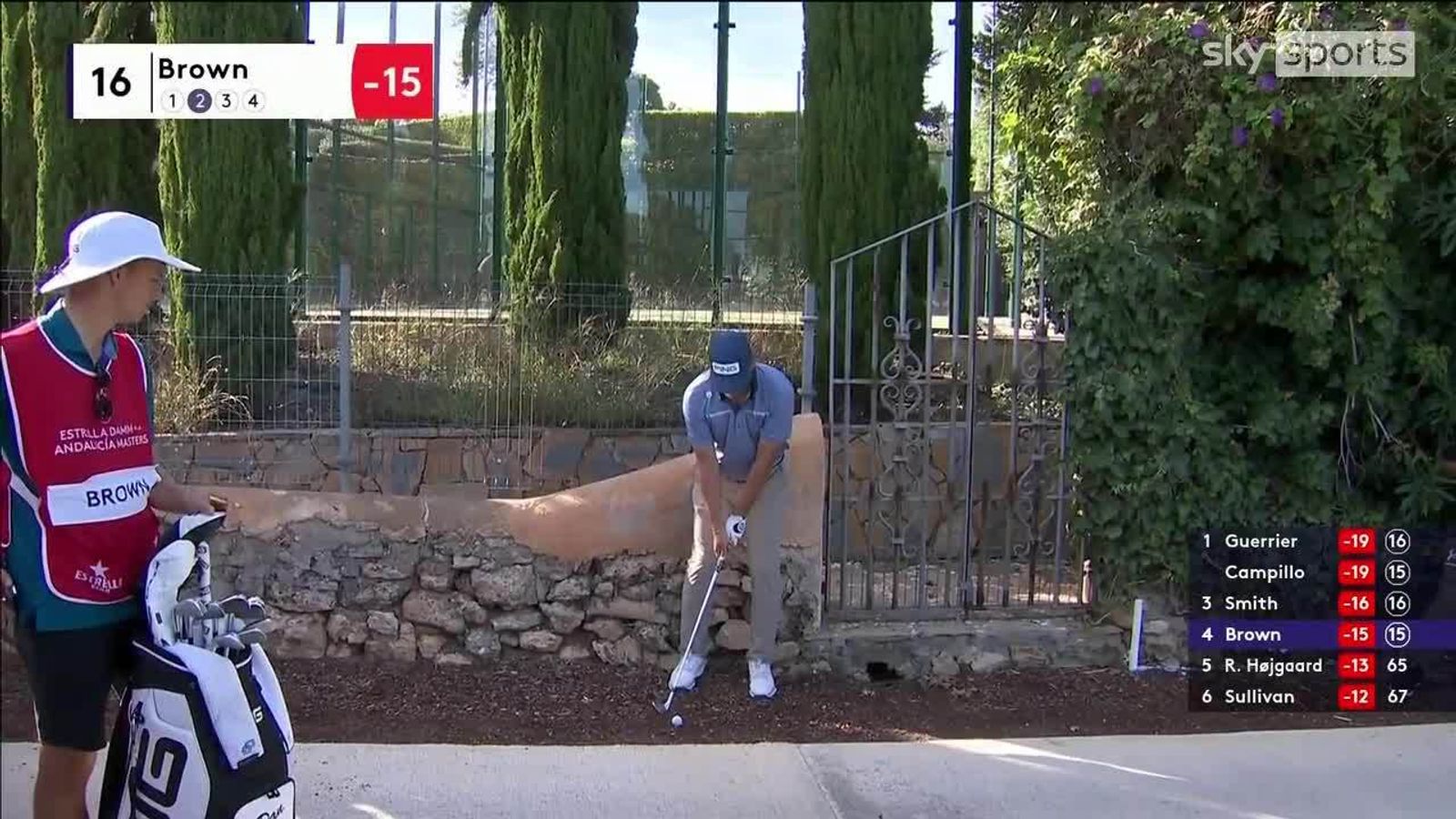 Andalucia Masters Dan Brown makes incredible birdie after tee shot