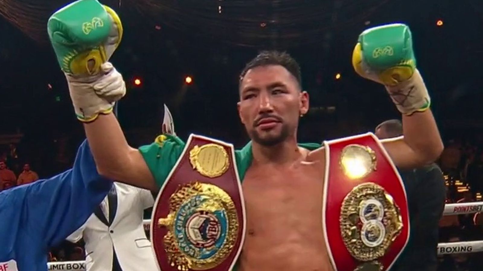 Janibek Alimkhanuly vs Andrei Mikhailovich: Kazakh star retains IBF middleweight world title with brutal stoppage win