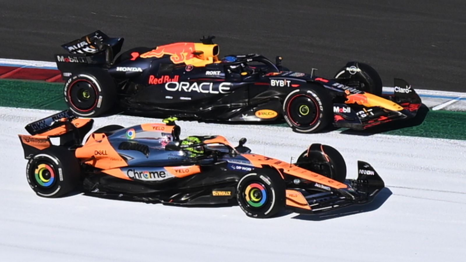 Lando Norris: McLaren driver ‘lost the right to the corner’ in Max Verstappen pass say US GP stewards but are rules clear?