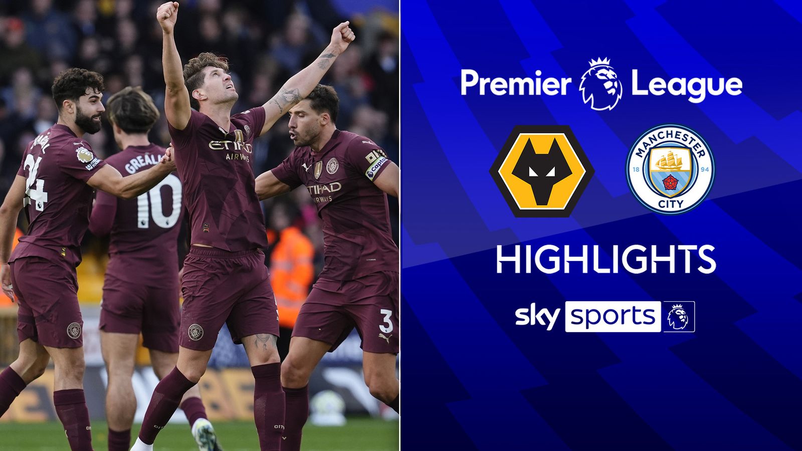 Wolves 1 - 2 Man City - Match Report & Highlights