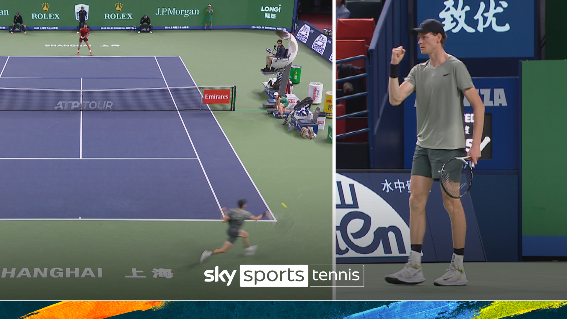 'What a return!' | Sinner hits stunning forehand against Djokovic for break