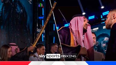 Eubank carries HUGE golden sword into final face-off!