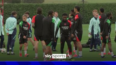 'No sign of Bukayo Saka' | Arsenal take to training pitch ahead of CL