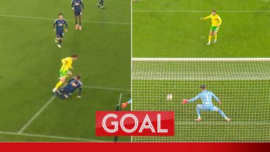 Sargent opens scoring for Norwich from the spot