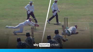 Blink and you'll miss it! | Leach grabs sensational caught and bowled