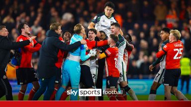 Sunderland captain JUMPS into full-time brawl at Kenilworth Road!