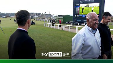 Which McIlroy has the better swing? Rory watches on the big screen