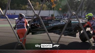 'An awful lot of damage' | Brundle's trackside look at Russell crash aftermath