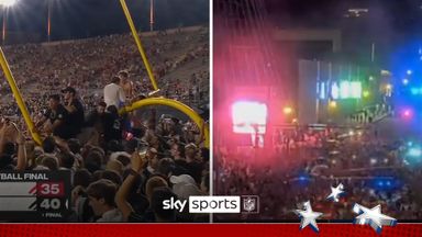 Vanderbilt fans carry goalposts down broadway after historic Alabama win