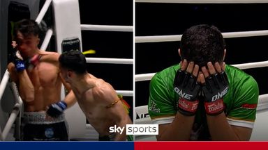 Fighter overcome with emotion after winning $100,000 contract with big KO!