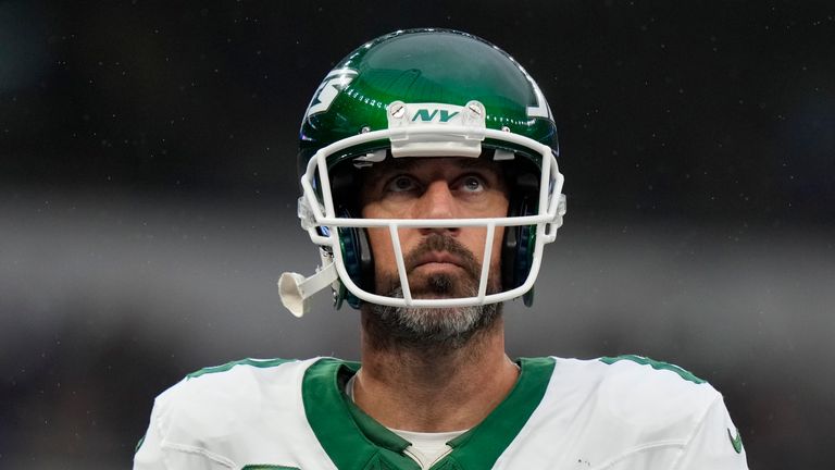 New York Jets quarterback Aaron Rodgers 