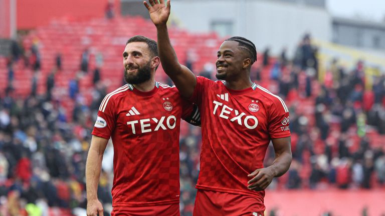 Aberdeen's Duk was given a standing ovation at full-time