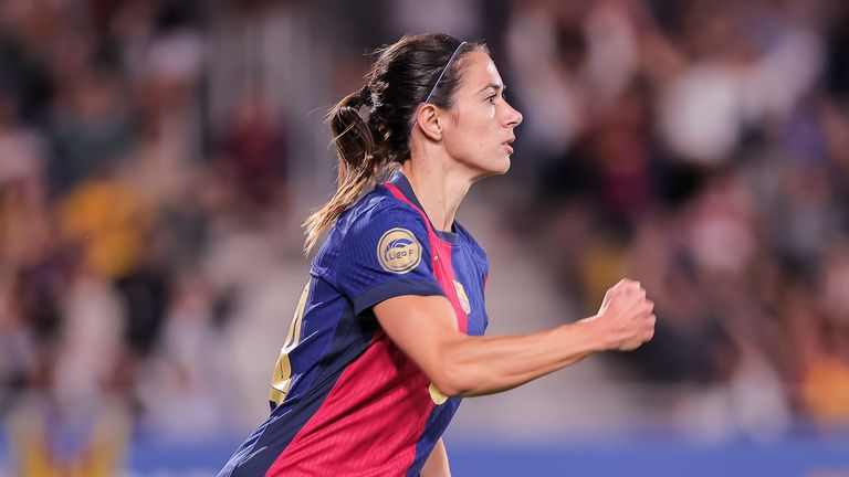 Aitana Bonmati of FC Barcelona Femenino celebrates a goal during the Spanish Women league, Liga F, football match played between FC Barcelona and Granada CF at Johan Cruyff Stadium on September 28, 2024 in Sant Joan Despi, Spain. AFP7 28/09/2024 (Europa Press via AP)