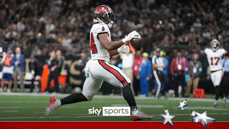 Tampa Bay's Sean Tucker left New Orleans' defence in his wake as he ran in for a 36-yard touchdown, his first career touchdown in the NFL.