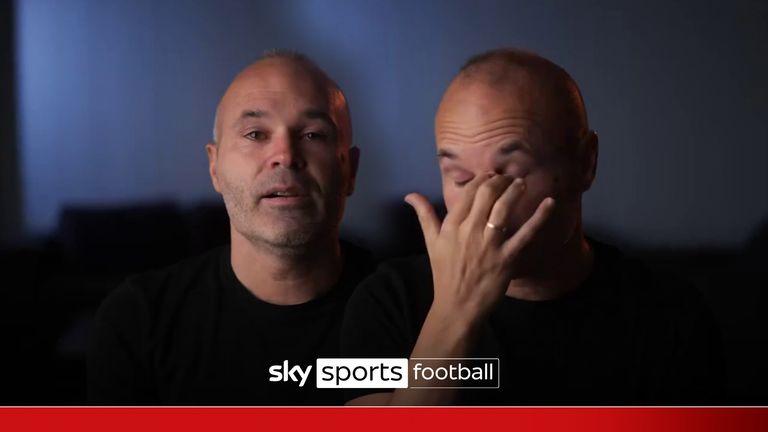 Andres Iniesta broke down in tears in an emotional farewell video in which the former Barcelona and Spain midfielder seemed to announce his playing retirement.