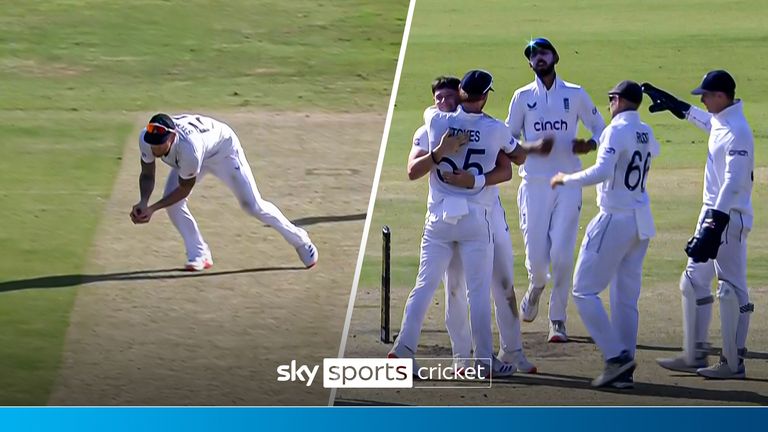 Ben Stokes makes catch from a Matthew Potts ball