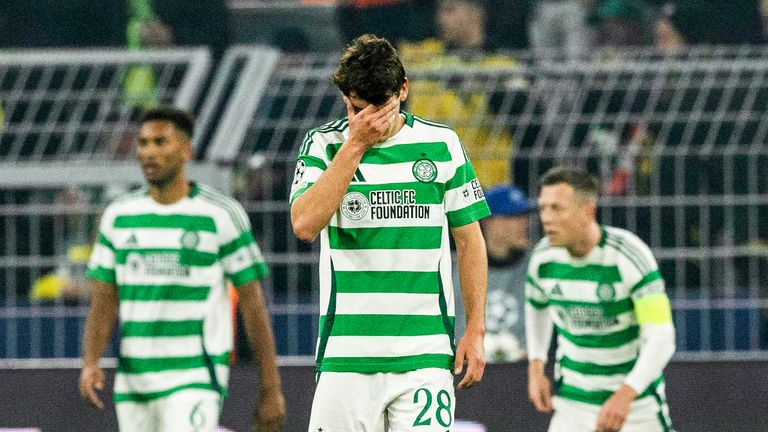 DORTMUND, GERMANY - OCTOBER 01: Celtic's Paulo Bernardo during a UEFA Champions League matchday two League Phase match between Borussia Dortmund and Celtic at the Signal Iduna Park, on October 01, 2024, in Dortmund, Germany. (Photo by Craig Williamson / SNS Group)