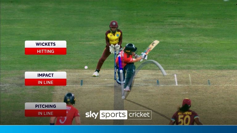 O inglês Nat Sciver-Brunt sobreviveu a um apelo do LBW depois que as Índias Ocidentais desperdiçaram suas duas avaliações.