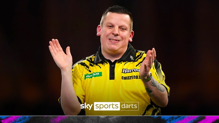 Dave Chisnall celebrates after beating Daryl Gurney (not pictured) on day thirteen of the Paddy Power World Darts Championship at Alexandra Palace, London. Picture date: Saturday December 30, 2023.
