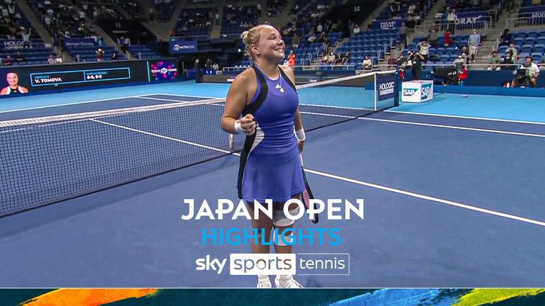 Highlights of the Japan Open match between Diana Shnaider and Viktoriya Tomova.