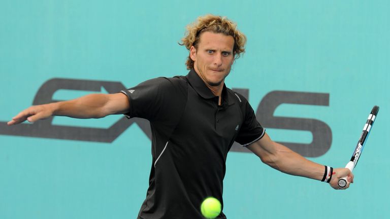 Diego Forlan is playing a professional tennis tournament