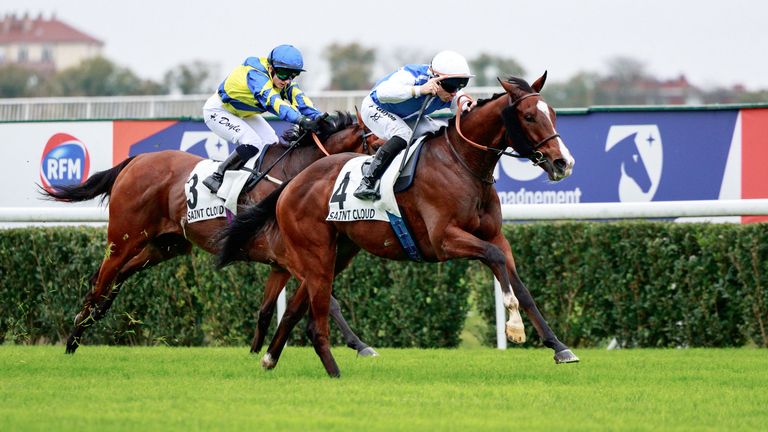 Double Major (M. Guyon) wins Prix Royal-Oak Gr.1, in Saint-Cloud, France, 27/10/2024, photo: Zuzanna Lupa