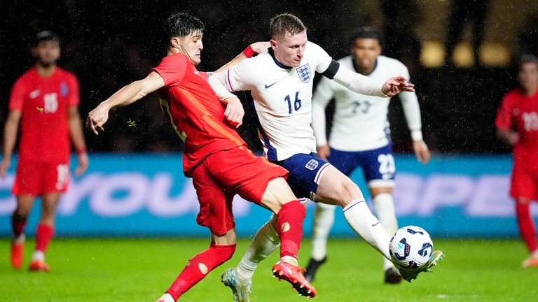 Elliot Anderson netted his first England U21s goals in a flurry of four in the final 20 minutes