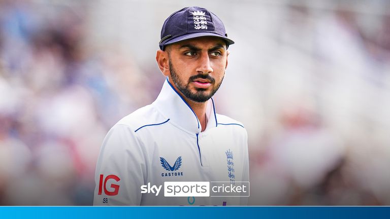 Englands Shoaib Bashir under den andre dagen av den andre Rothesay Men's Test-kampen på Lord's, London. Bildedato: fredag ​​30. august 2024.