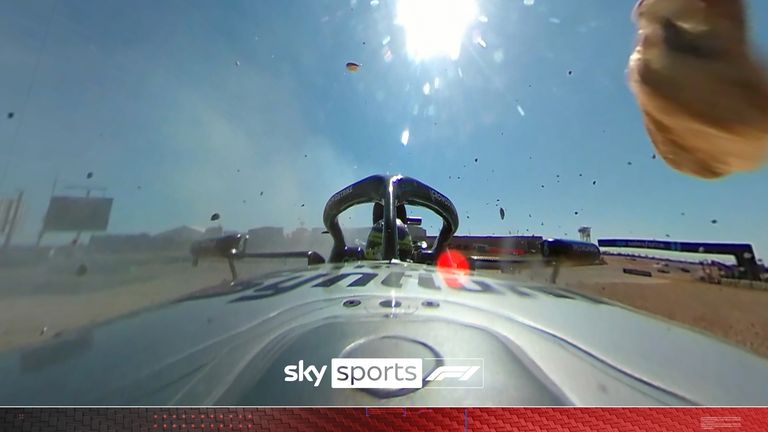 A 360-degree look at Lewis Hamilton’sr race-ending spin into the gravel at the United States GP. 