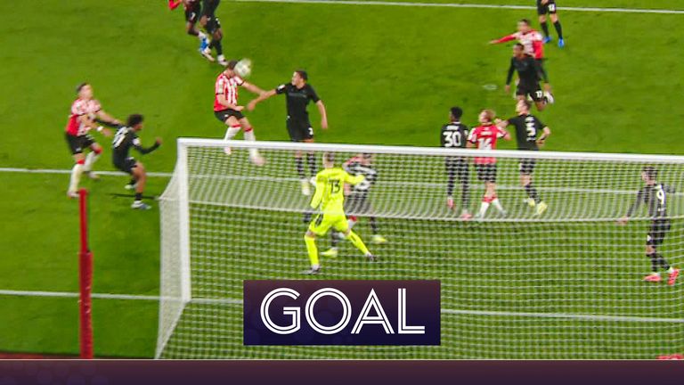 Taylor Harwood-Bellis heads Southampton into the lead against Stoke