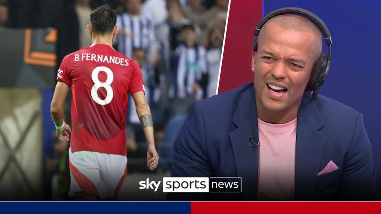 Robert Earnshaw reacciona a la roja de Bruno Fernandes ante el Porto