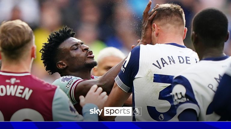 Tottenham pair Micky van de Ven and Ange Postecoglou gave their reactions to Mohammed Kudus' red card for West Ham against them on the weekend.