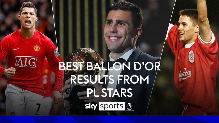 After Rodri's success in the Ballon d'Or last night, take a look at the previous best results from Premier League stars.