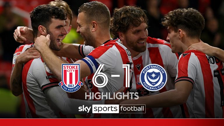 Highlights of the Sky Bet Championship match between Stoke City and Portsmouth. 