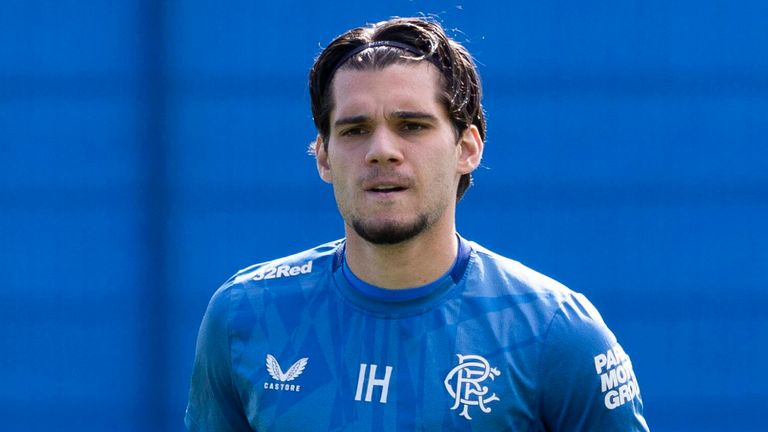 GLASGOW, SCOTLAND - AUGUST 08: Ianis Hagi during a Rangers training session at the Rangers Training Centre, on August 08, 2023, in Glasgow, Scotland.  (Photo by Craig Foy / SNS Group)