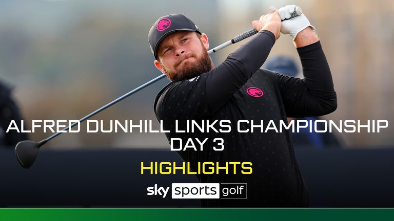 Tyrrell Hatton tees off the 4th during day three of the Alfred Dunhill Links Championship at the Old Course St. Andrews. Picture date: Saturday October 5, 2024.