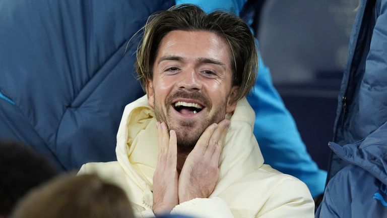 Jack Grealish was in the stands at the Etihad after being ruled out with a short-term problem