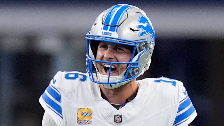 El mariscal de campo de los Detroit Lions, Jared Goff 